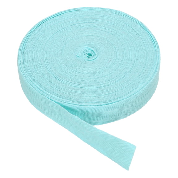 Uxcell Cotton Twill Tape 1 Inch 25 Yards Cotton Ribbon Bias Binding Tape Light Blue