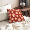 thumbnail image 6 of DouZhe Velvet Decorative Throw Pillow Covers Set of 2, Soft Square Cushion Cover with Invisible Zipper Watercolor Yellow Maple Leaves Printing, 18"x18", 6 of 7