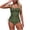 Army Green, variant on Womens One Piece Swimsuits Tummy Control Ruched Push Up Bathing Suit Solid Color Slimming Swimwear