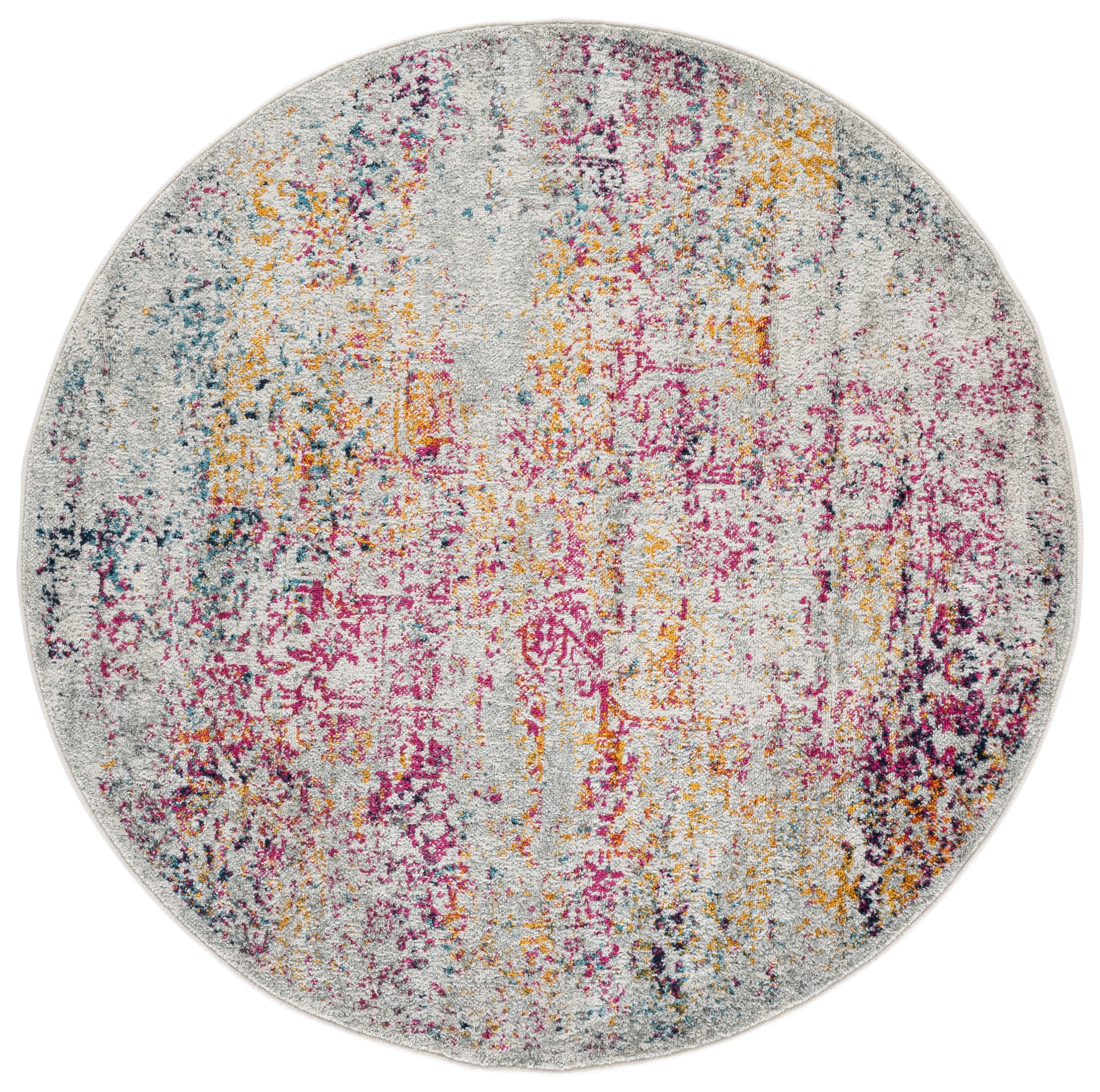 Safavieh Evoke Trena Floral Area Rug, Ivory/Fuchsia, 3' x 3' Round