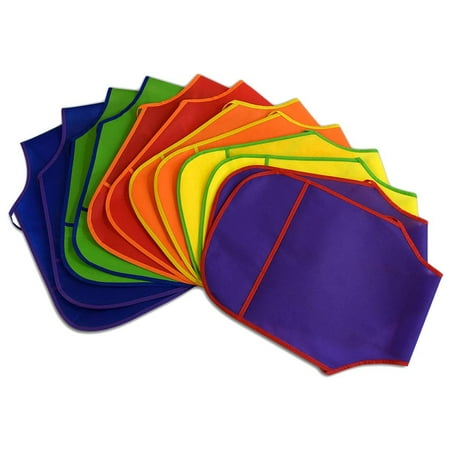 Prime Arts And Crafts Prime Line Kids Apron for Arts and Crafts, Cooking and DIY Projects 12pcs 6 Colors Made of Fabric and Washable Age 2-7 yrs ()