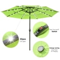 thumbnail image 3 of Yescom 10 Ft 3 Tier Patio Umbrella with Solar LED Crank Tilt Button Outdoor Yard Home, 3 of 9