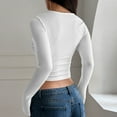 thumbnail image 6 of Sexlip Womens Cotton Tops Long Sleeve T Shirts Square Neck Y2k Tops Slim Fit Going Out Fall Fashion Clothes White S, 6 of 6