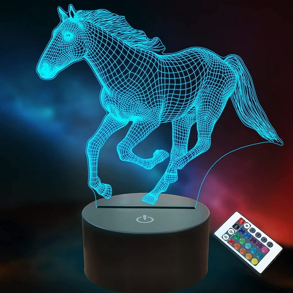 Remote Control 16 Colors Kids Room Night Light Horse Gifts for Girls Xmas Holiday