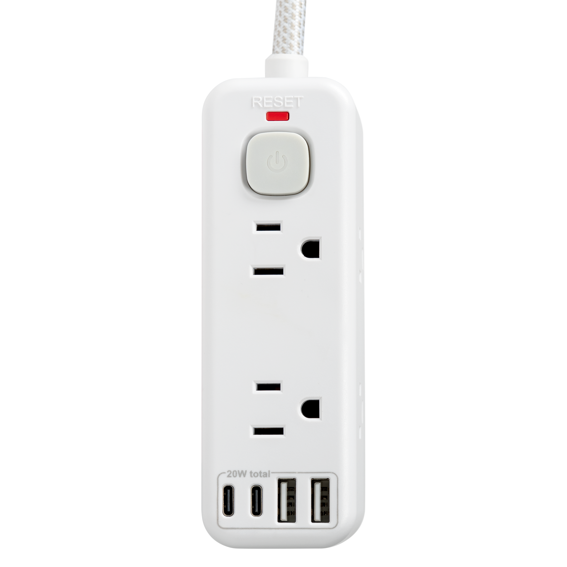 Hyper Tough USB Power Strip 6 Outlet 3ft Cord 900J White photo 7