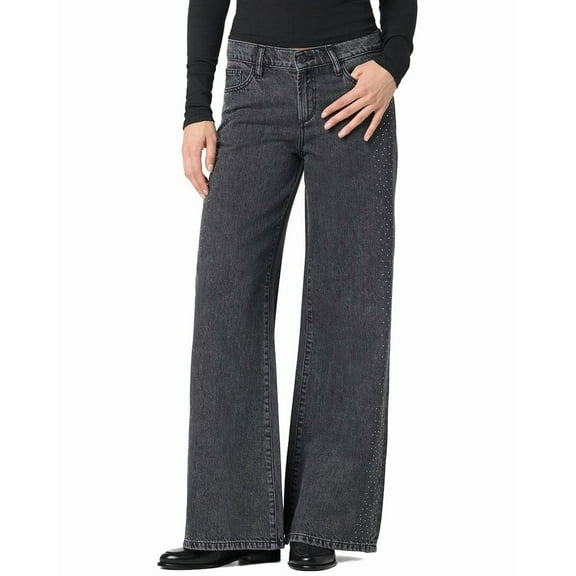 JOE'S Jeans womens  Low Rise Wide Leg Crystal Washed Black Jean, 26