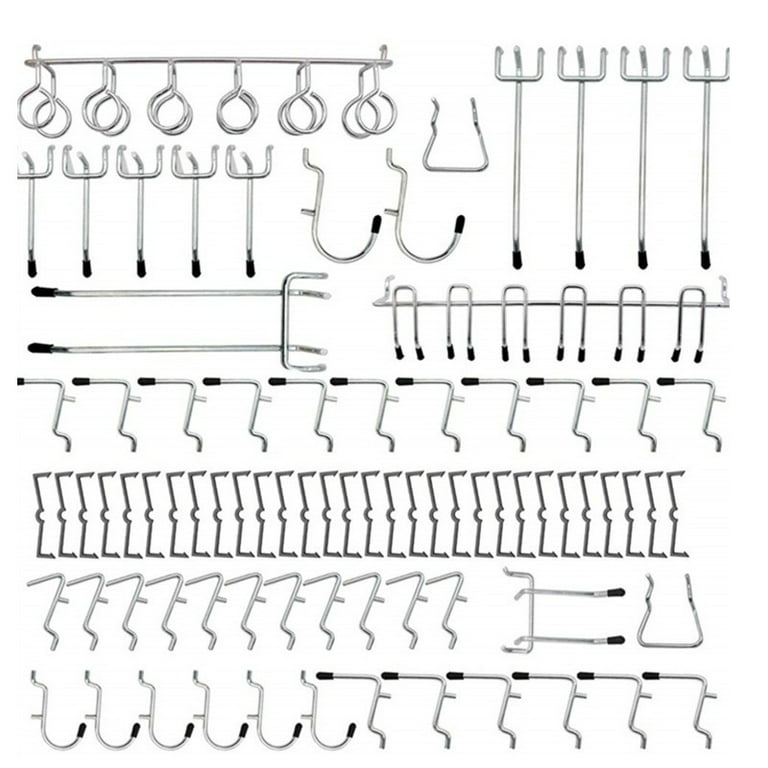 20pcs Hooks Pegboard Peg Board Hook J-shaped White Accessories Tools Black  Shape Duty Heavy Tool Organizer Utility Locking Assortment Kit