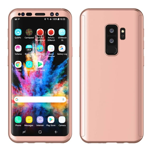 Njjex Case For 5.8" Galaxy S9 / 6.2" Galaxy S9 Plus, Njjex (Rose Gold)Ultra Thin Full Body Coverage Protection Scratch Proof Hard Hybrid Plastic Case Cover Shell For 2018 Samsung SM-G960 / SM-G965