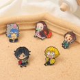 thumbnail image 3 of Demon Slayer Animation Game Peripheral Toys Tanjirou Nezuko Metal Brooch Badge Q-Version Decorations Anime Action Collection, 3 of 5