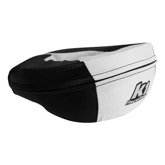 K1 RaceGear 15-NEC-CAW-A Nylon Karting Neck Collar, White/Carbon, Adult Size