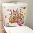 thumbnail image 6 of Yeetfub Peel And Stick Tiles For Kitchen Clearance New Cartoon Rabbit Egg Flower Easter Toilet Sticker Bathroom Balcony Self Adhesive Wall Sticker, 6 of 6