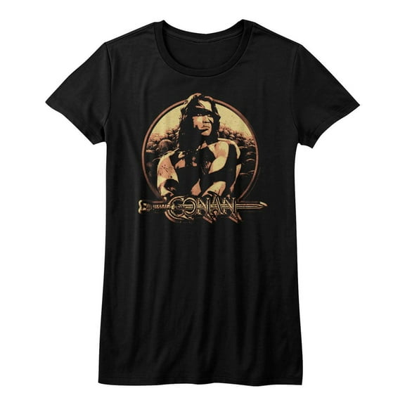 Conan The Barbarian Shield Black Junior Women's T-Shirt