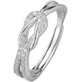 thumbnail image 2 of Mother Daughter Ring, Daughter Gifts from Mom, S925 Sterling Silver Knot Ring Dainty CZs Stackable Rings Bands for Women Promise Rings for Her Jewelry Birthday Gifts Christmas Gifts, 2 of 5