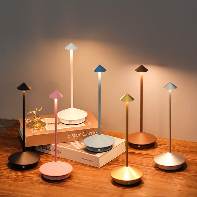 Aluminum - Dimmable LED table lamp, IP54 protection, indoor/outdoor use, plug, H29cm, EU plug - Corten