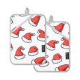 thumbnail image 7 of Yayeee Pot Holders Kitchen Heat Resistant with Pocket 7"x9.8" Cotton Oven Cooking Hot Pads, Santa Hats Pattern, 7 of 7