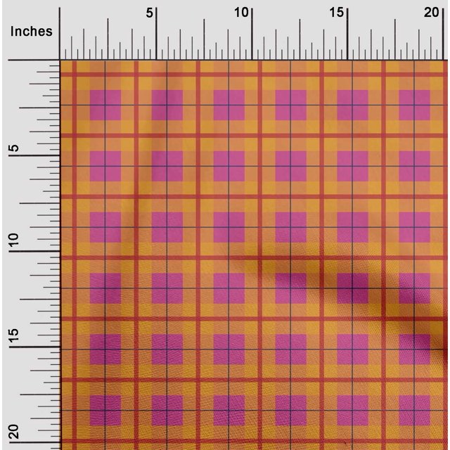 oneOone Cotton Poplin Fabric Madras Check Printed Fabric 1 Yard 56 Inch Wide