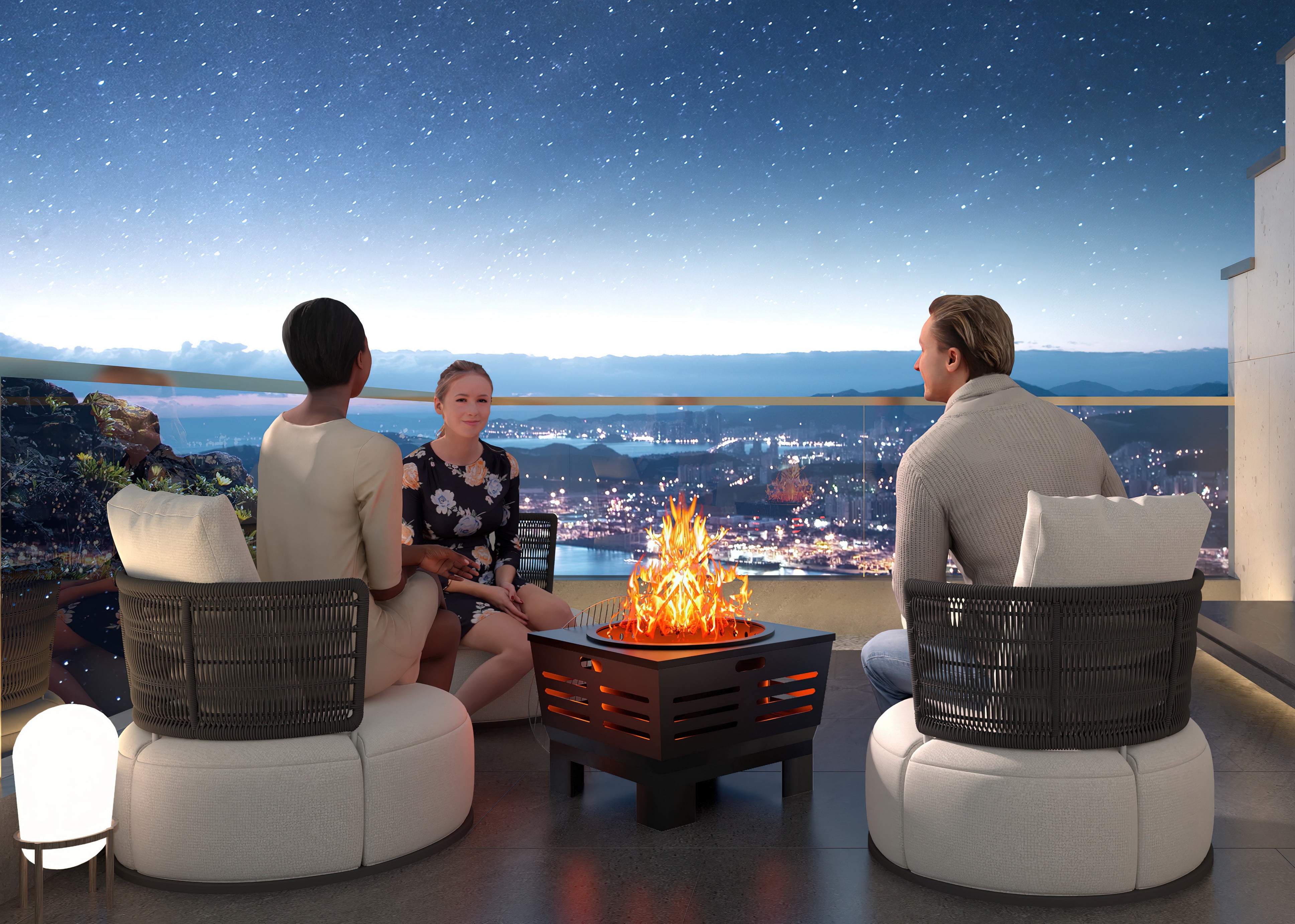 Fire Beauty Stove Bonfire with Stand,Smokeless Fire Pit  Wood Burning Firepit with Ash Pan, Portable Outdoor Firepit with Cooking Grate & Poker For Camping,Backyard