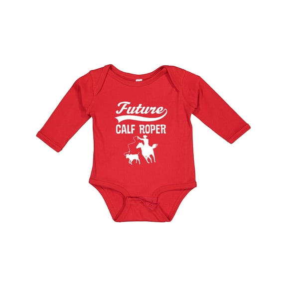Inktastic Calf Roping Rodeo Future Cowboy Boys Long Sleeve Baby Bodysuit