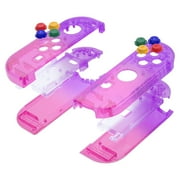 Clear Purple Rose Red Housing w/Coloful Buttons Replacement Shell for Nintendo Switch/OLED Joycon