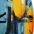 thumbnail image 5 of Designart "Blue Orange Mid Century modern Reflections I" Mid-century Oversized Wall Clock, 5 of 5