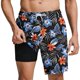 thumbnail image 2 of Ceisia Men's Tropical Floral Print Beach Shorts with Quick Dry Stretch Fabric and Anti-Exposure Liner Multicolor L Gifts, 2 of 6