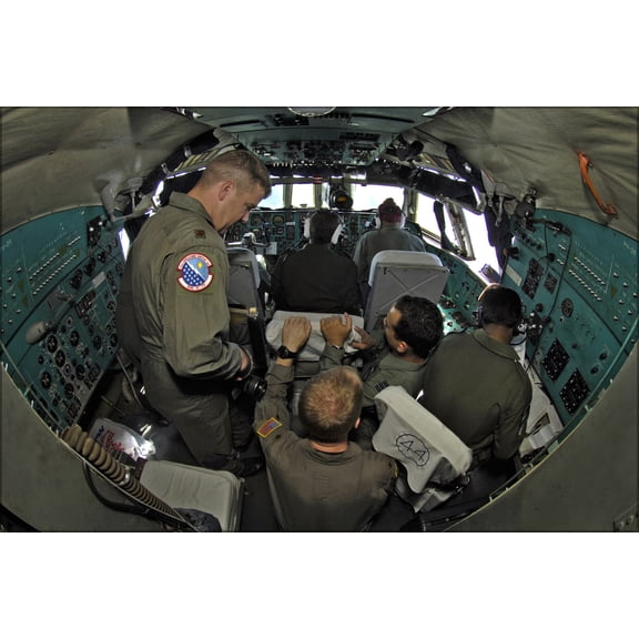 24"x36" Gallery Poster, Indian IL-76 medium cargo aircraft cockpit