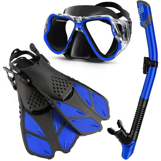 XICEN Mask Fins Snorkel Set Adults Men Women, Swim Goggles 180