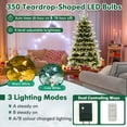 thumbnail image 2 of Amijoy 6 FT Pre-Lit Christmas Tree 3 Modes Hinged w/ Quick Power Connector & 350 Lights, 2 of 8