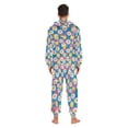thumbnail image 4 of FORMRS Onesies Pajama for Adults Unisex Hoodie Winter Jumpsuit One Piece Sleepwear, Sizes S-2XL, Blue Checkered Daisy, 4 of 7