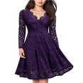 thumbnail image 1 of Guardurnaity Vestido de noche con cuello en V y estampado de encaje elegante de tela para mujer, moderno y versátil, fácil de limpiar Vestidos, 1 of 2