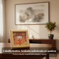 thumbnail image 4 of Abbraccia Marco de la fortuna de madera Año del Caballo 2026, lingote dorado, decoración de mesa de Año Nuevo, 4 of 6