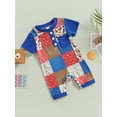 thumbnail image 3 of Bagilaanoe Newborn Baby Girl Boys Summer Jumpsuit Print Short Sleeve Bodysuit 3M 6M 12M 18M  Infant One Piece Romper, 3 of 8