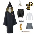 thumbnail image 3 of Disfraz de Halloween para niños y adultos, estilo Potter de la Escuela de Magia de Ravenclaw, bata de Cosplay para niños y niñas, trinchera para fiesta, 3 of 5