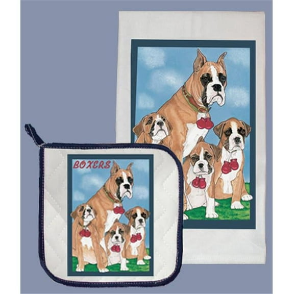 Dish Towel and Pot Holder Set - Boxer