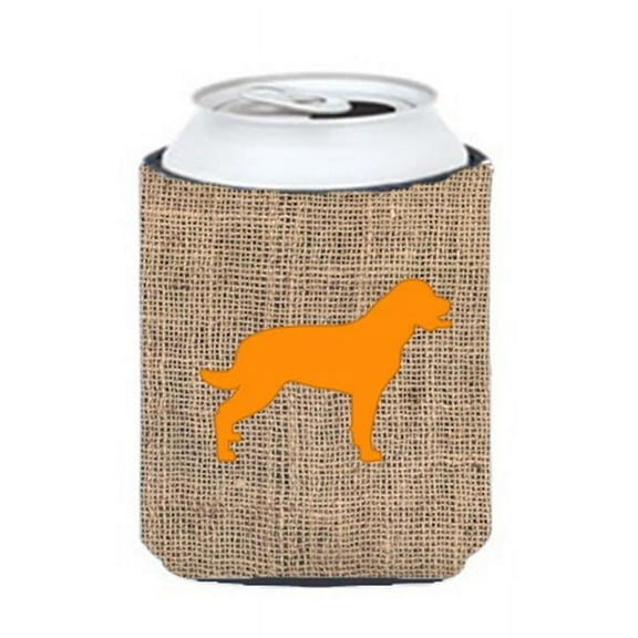Labrador Burlap And Orange Can Or Bottle Hugger