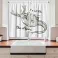 thumbnail image 2 of Ambesonne Sloth Kitchen Curtains, Funny Unusual Animal Drawing, 55"x39", Grey Black White, 2 of 3