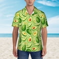 thumbnail image 4 of Lsque Green Avocado pattern Hawaiian Shirt for Men, Unisex Summer Beach Casual Short Sleeve Button Down Shirts-Medium, 4 of 9