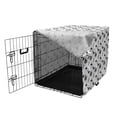 thumbnail image 3 of Birds Dog Crate Cover, Crane Silhouettes Long-Legged Flying Animals Spring Simplistic Graphic, Easy to Use Pet Kennel Cover for Dogs, 35" x 23" x 27", Charcoal Grey and White, by Ambesonne, 3 of 6