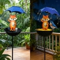 thumbnail image 4 of Solar Bird Feeder Garden Decor, Fox Holding Umbrella Bird Feeder, Decorative Yard Art Ornament, 4 of 5