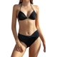 thumbnail image 1 of Traje de Baño de Dos Piezas Halter Conjunto de Bikini Triángulo para Mujer Negro XL Negro XL Xishao ropa, 1 of 2