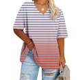 thumbnail image 2 of Ashirexll Hauts pour Femmes Tendance, Chemise de Base Imprimée à Manches Courtes et Col en V pour Femmes Grande Taille, 2 of 4