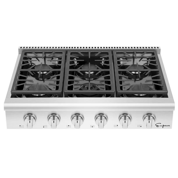 Empava 36 in. ProStyle Slidein Natural Gas Range Cooking Top with 6
