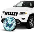 thumbnail image 2 of Kll Blue Floral With Butterflies Tire Cover,Universal Wheel Tire Cover For Trailer, Rv, Suv, Truck,Camper And Many Vehicle,(15 Inch), 2 of 7