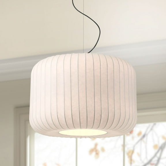 Possini Euro Design Jaime 23 3/4" Modern Pendant Chandelier Ceiling Light Fixture Dining Room Over Table Drum Matte Black and White