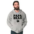 thumbnail image 4 of Papa Bear Dad Father's Day Pawprint Men's Big & Tall Graphic Zip Up Hoodie Brisco Brands 4X, 4 of 5