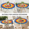 thumbnail image 7 of Colorful Tie Dye Mandala Round Fitted Tablecloth with Elastic Edge,Dining Table Cover Waterproof,Outdoor Round Tablecloth for Camping,Dining,Indoor and Outdoor, 7 of 7