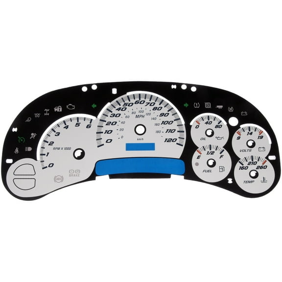 Dorman 10-0103B Instrument Cluster Upgrade Kit - White Without Transmission Temperature for Specific Chevrolet / GMC Models