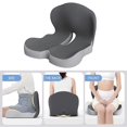 thumbnail image 3 of Memory Foam Seat & Back Cushion Combo, Ergonomic L-Shaped Integrated Seat Cushions, Sciatica & Back Pain Relief for Office Car Hom Use, 3 of 5