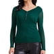 thumbnail image 1 of Camisa de fiesta casual de manga larga semi transparente para mujer con panel de lentejuelas y escote en V, color verde L, 1 of 6