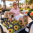 thumbnail image 3 of Golf Cart Seat Covers for 2 Seater,Sunflower Black Retro Microfiber Cart Seat Towel Blanket,Spring Summer Flowers Botanical Absorbent Breathable Non Slip Bench Seats Protector for Golf Course 51"x31", 3 of 9